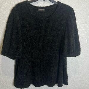 Lane Bryant size 18/20 Black puff sleeve eyelash sweater
